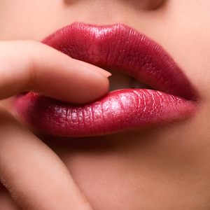 closeup of sensual red lips